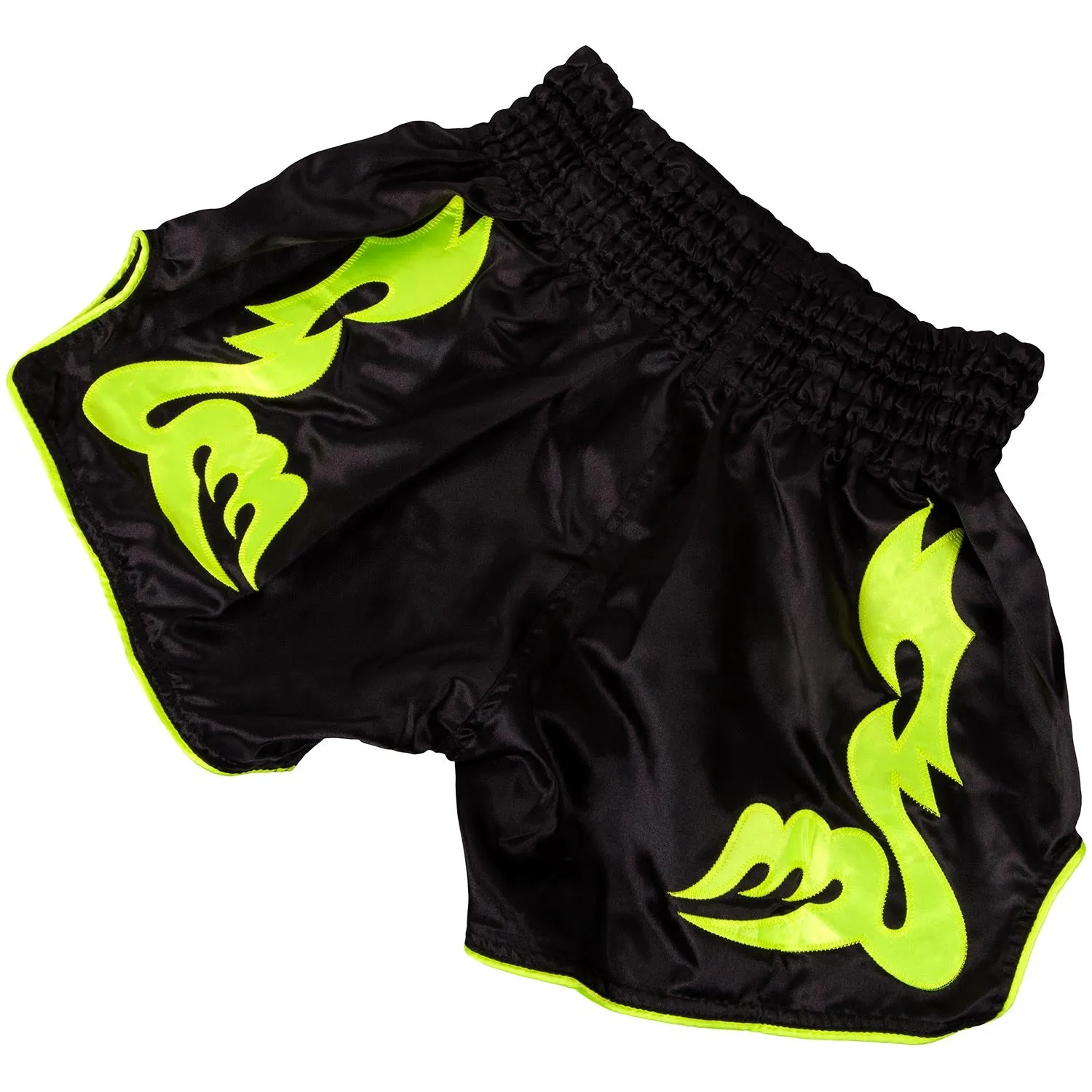 Pantalones cortos Muay Thai Venum Bangkok Inferno Muay Thai Shorts - Negro/Amarillo Fluo