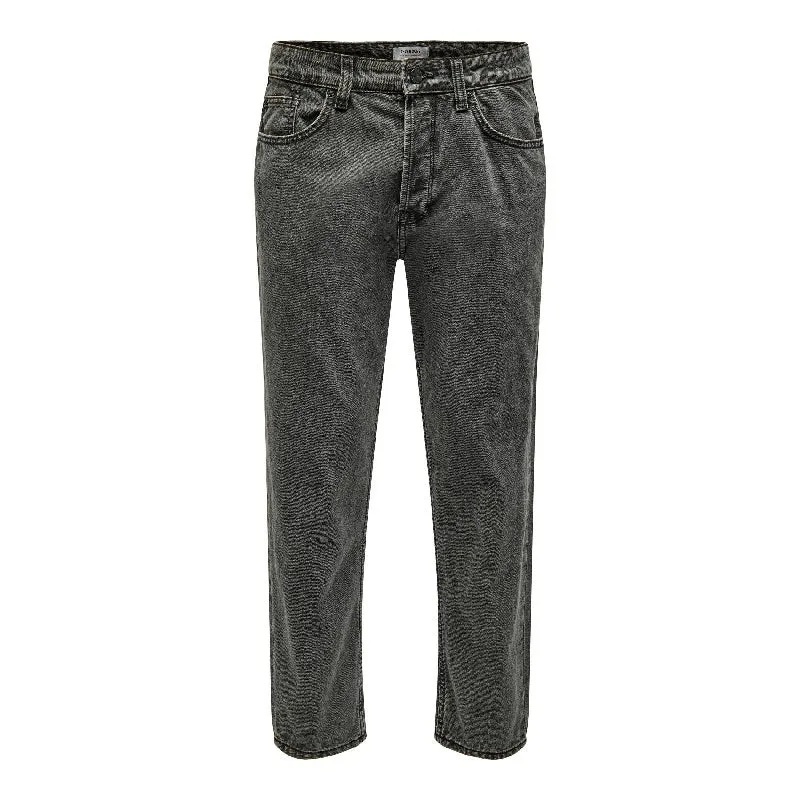  Pantalones tejanos Only & sons Onsavi Beam Crop Black Wash Pk 2852 Noos