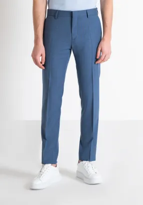 PANTALÓN SLIM FIT «BONNIE» EN TEJIDO MIXTO VISCOSA EFECTO FLAMEADO ELÁSTICO