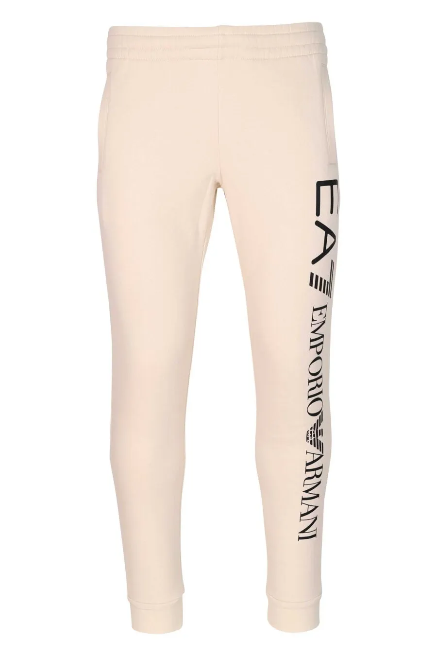 Pantalón de chándal beige con maxilogo en letras negro