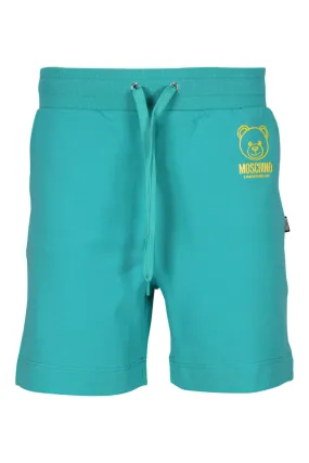 Pantalón de chándal corto verde con minilogo oso underbear en goma negro