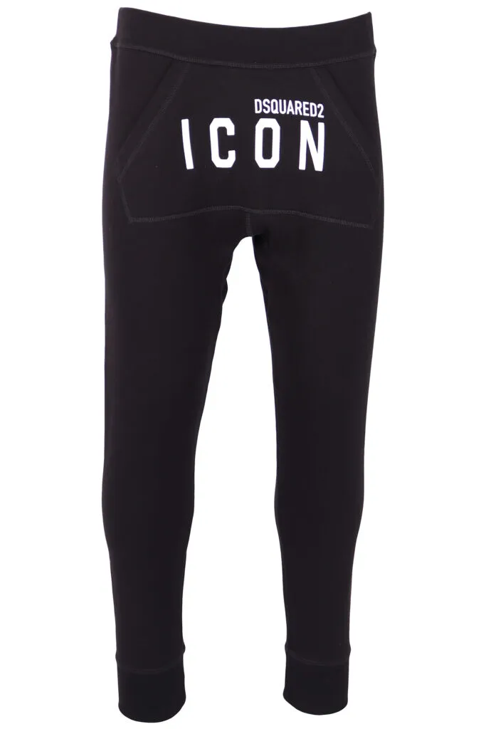 Pantalón de chándal negro con doble logo 