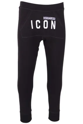 Pantalón de chándal negro con doble logo icon frontal