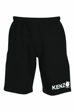 Pantalón de chándal negro corto con minilogo kenzo orange