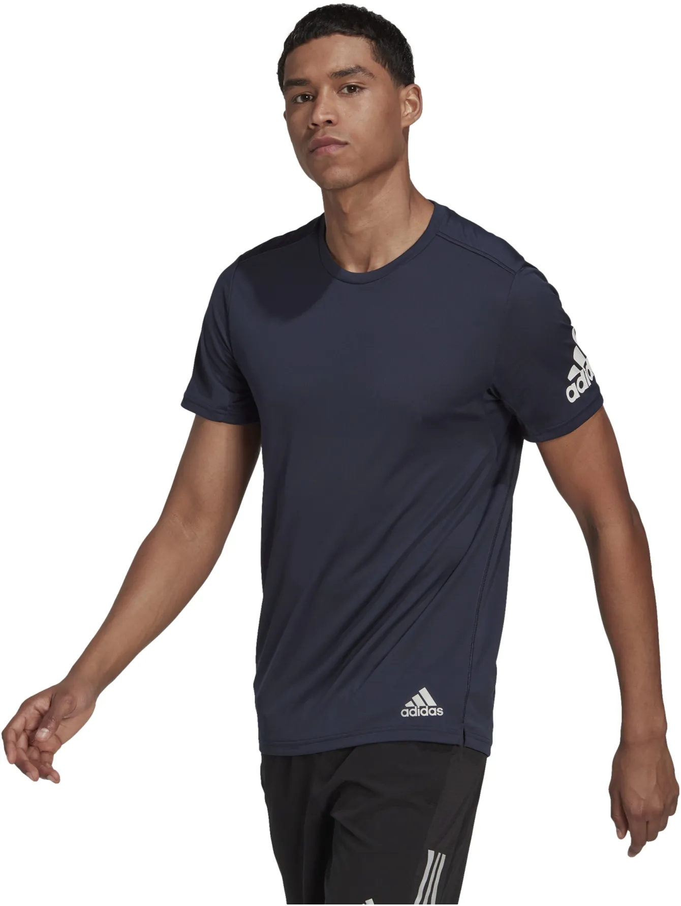 Playera Adidas Run It Azul Para Hombre