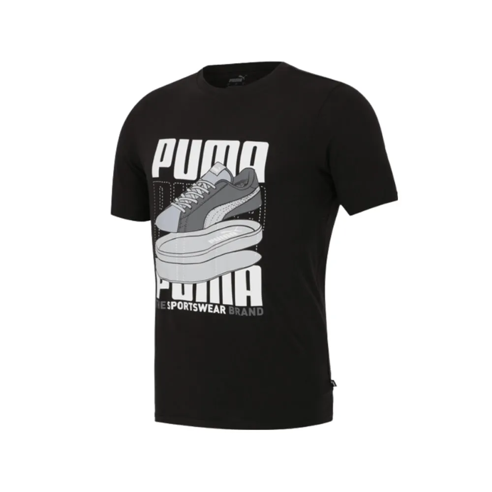 Playera Manga Corta Puma para Hombre Graphics Sneaker Tee Negro