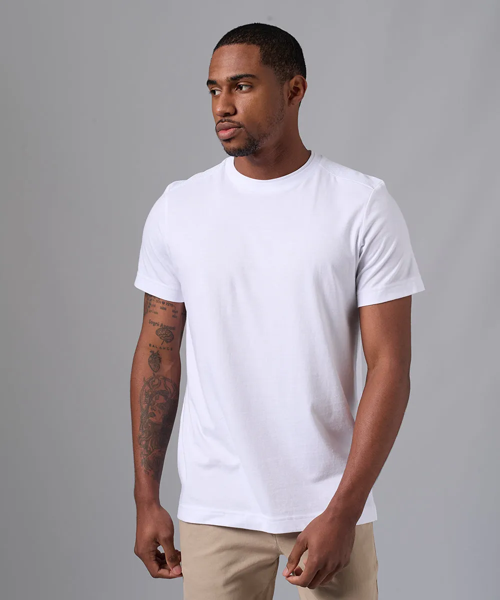 POLO MANGA CORTA JERSEY CUELLO REDONDO MODA BLANCO PV25