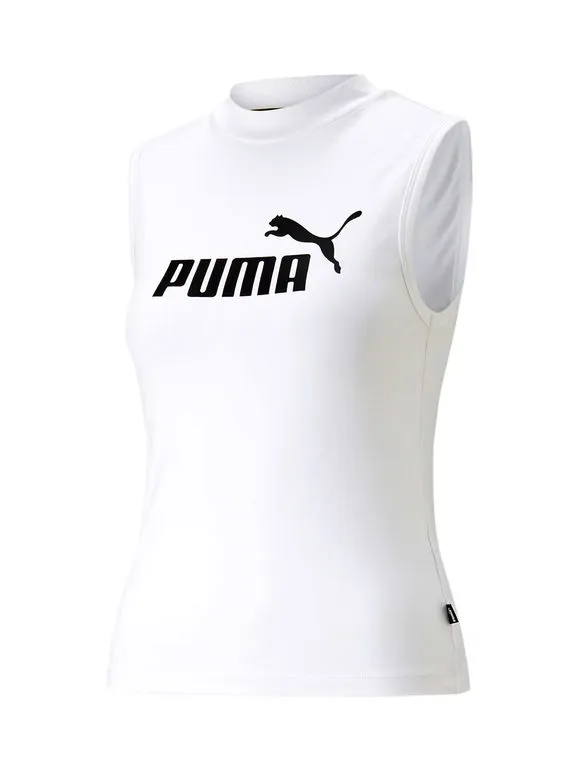 Puma Camiseta de tirantes de mujer con cuello alto y logo