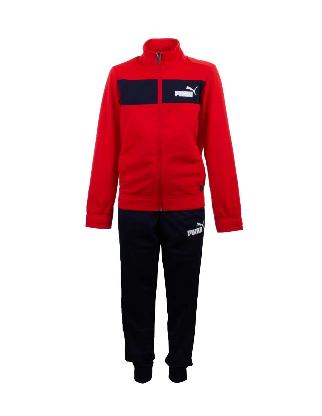 PUMA - Chándal rojo y negro Poly Suit CL B Niño