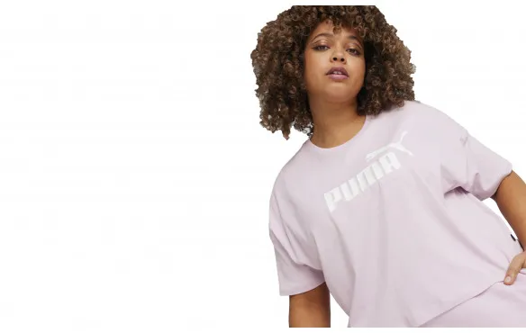 PUMA ESSENTIALS CROPPED LOGO TEE MUJER