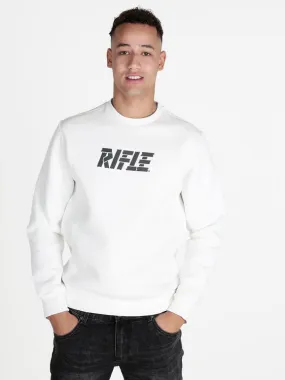 Rifle Sudadera pesada con cuello redondo para hombre.