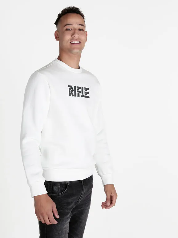 Rifle Sudadera pesada con cuello redondo para hombre.