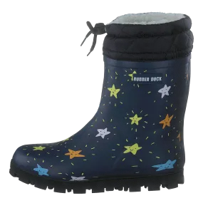 Rubber Duck zapatos Rd Thermal Flash Stars Kids Navy