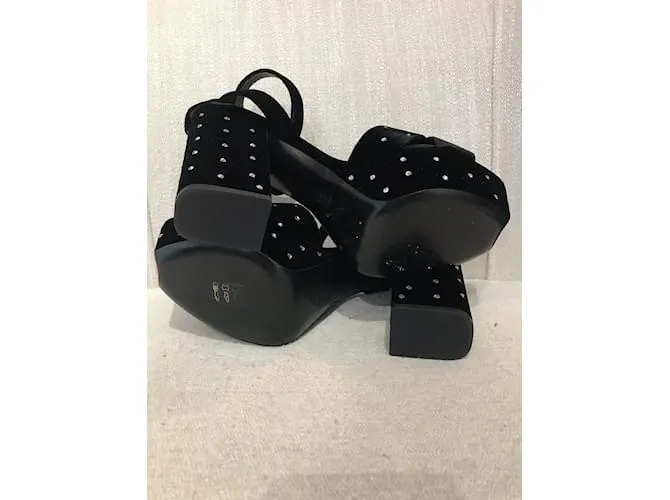 SAINT LAURENT Sandalias T.UE 40 terciopelo Negro 