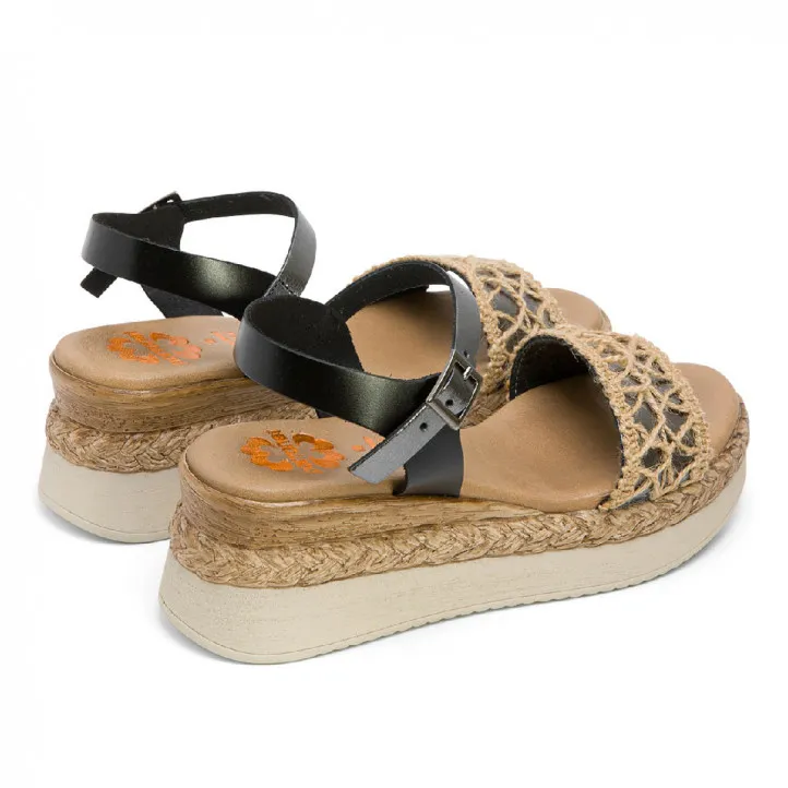 Sandalias cuña Porronet frisia con pala laminada y forrada con yute