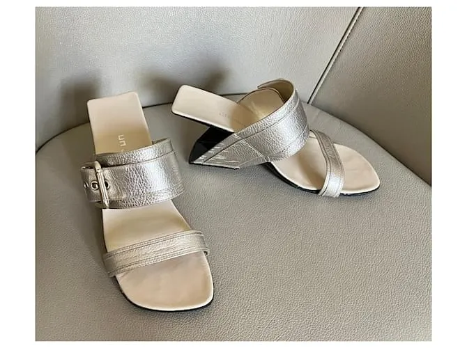 sandalias dorado claro Loop Buckle United Nude T. 37 Plata 