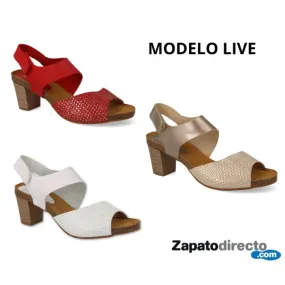 SANDALIAS MUJER COMODAS PIEL MOD. LIVE REBAJAS