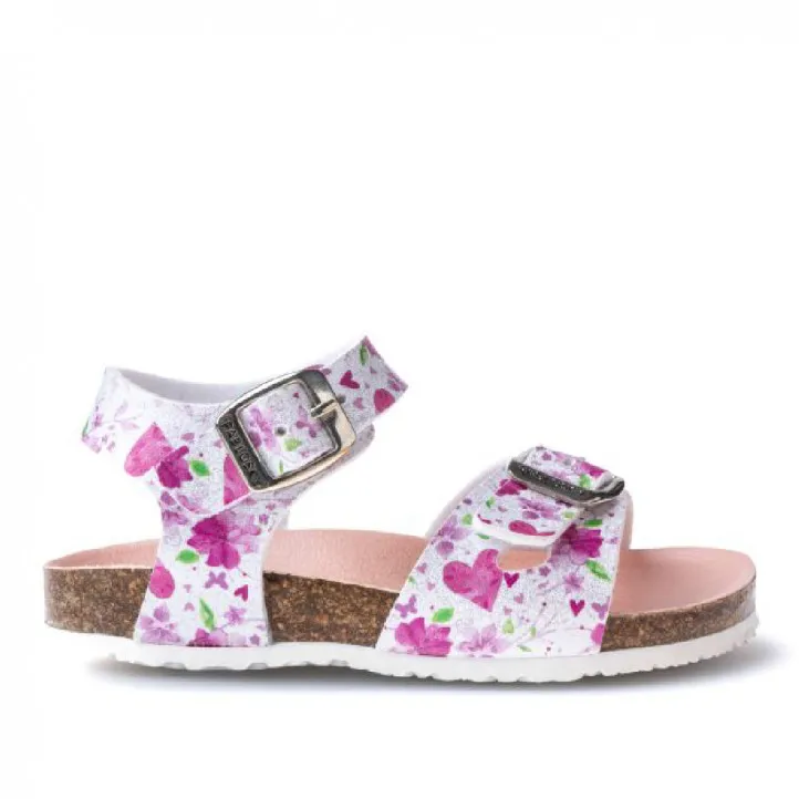 sandalias Pablosky con corazones y flores y estilo bio