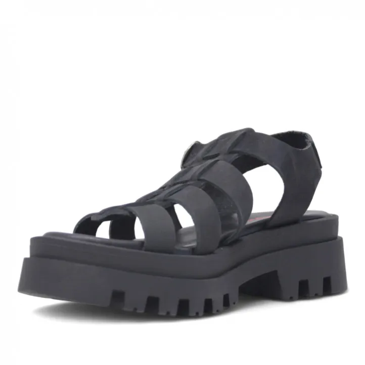 Sandalias plataformas Redlove Nuria chunky negras de tiras con hebilla