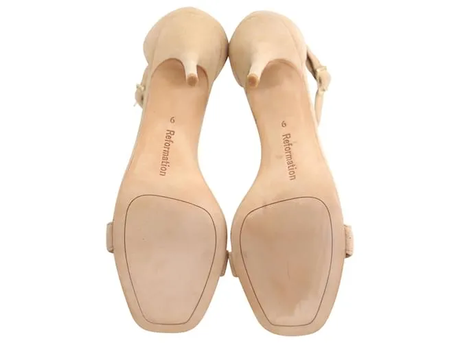 Sandalias Reformation Kelly en ante beige Castaño 