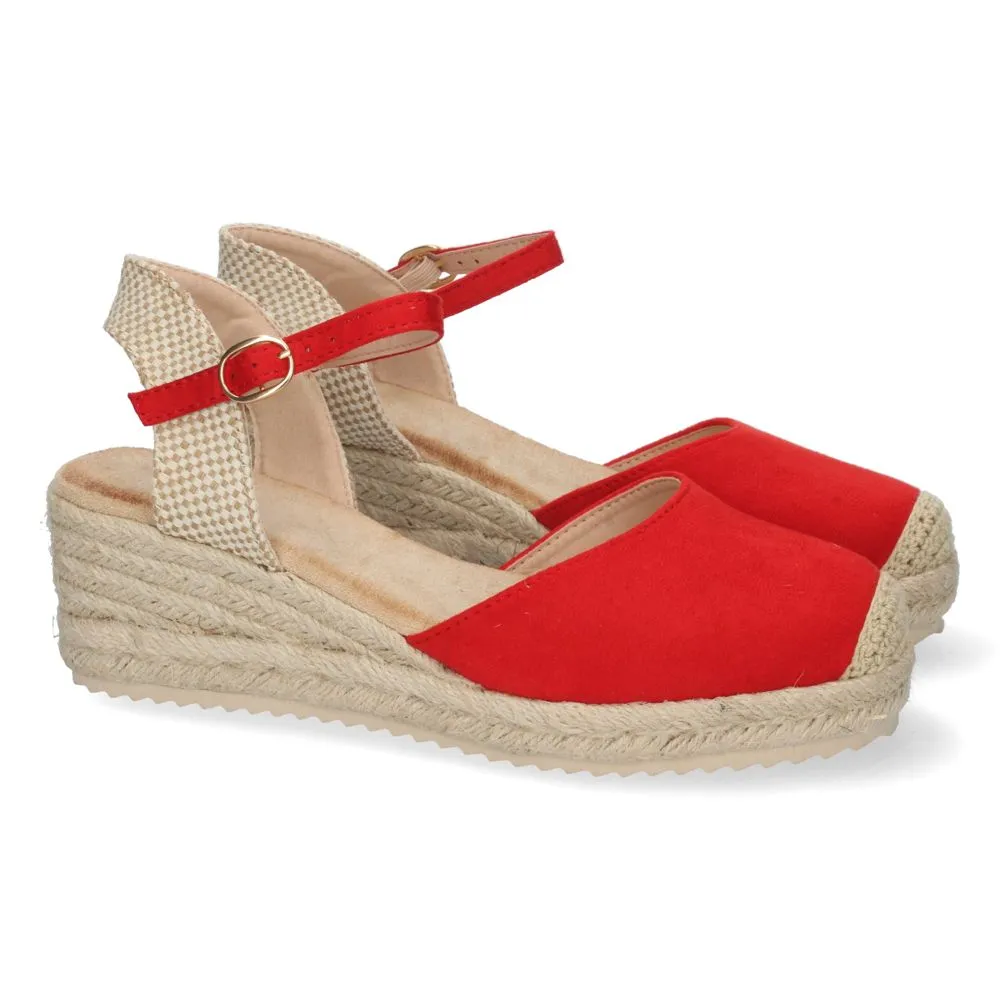 Sandalias tipo cuña, alpargatas con cuña, sandalias rojas, descubre los cupones de Let's Secrets1CF-