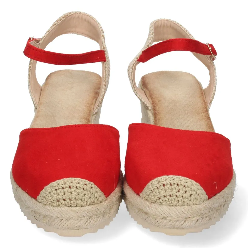 Sandalias tipo cuña, alpargatas con cuña, sandalias rojas, descubre los cupones de Let's Secrets1CF-