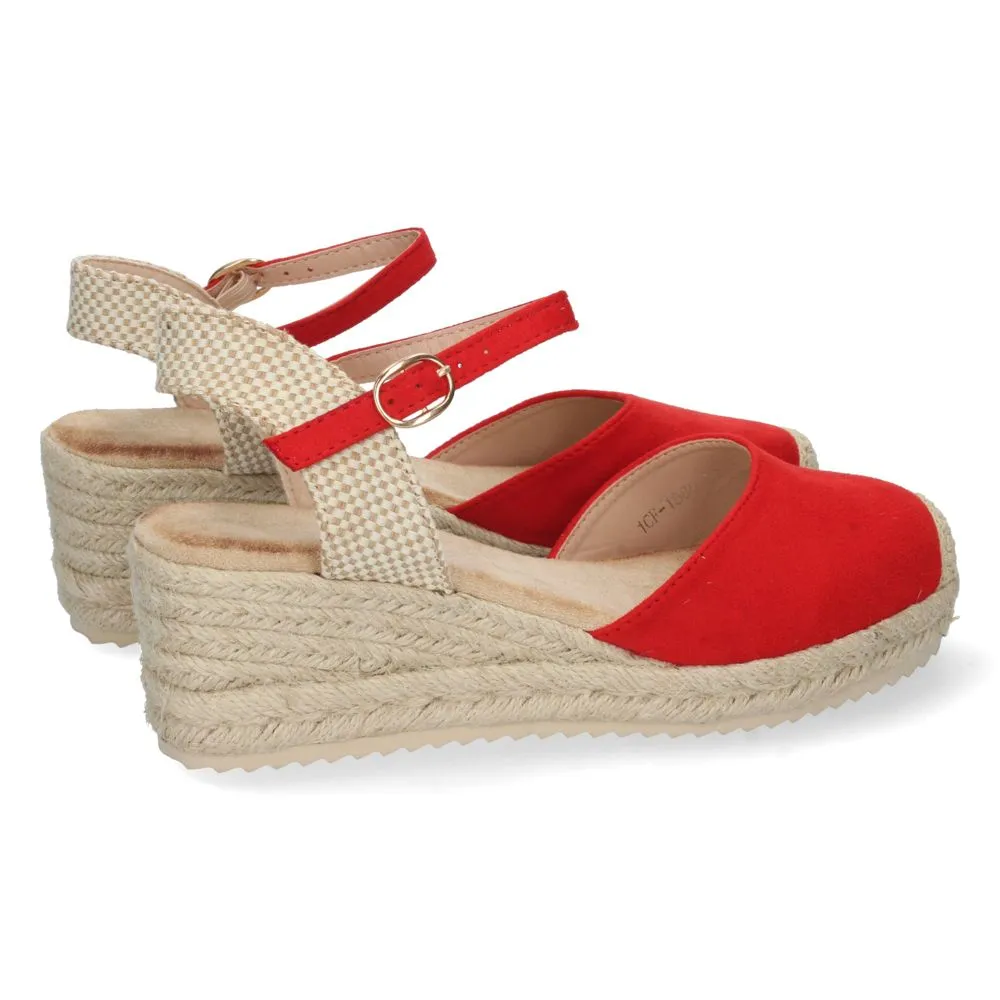 Sandalias tipo cuña, alpargatas con cuña, sandalias rojas, descubre los cupones de Let's Secrets1CF-