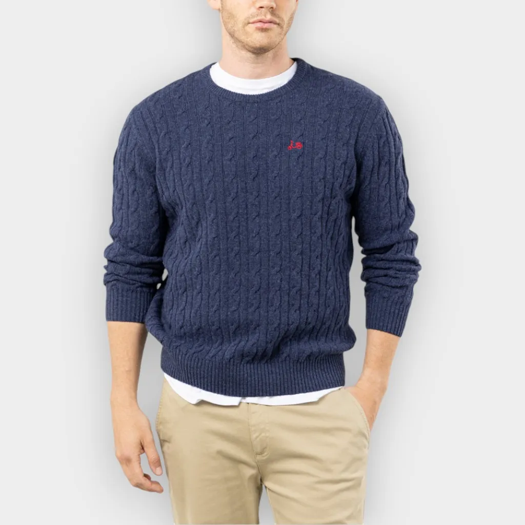 Scotta 1985 – Jersey Crew neck ochos marino