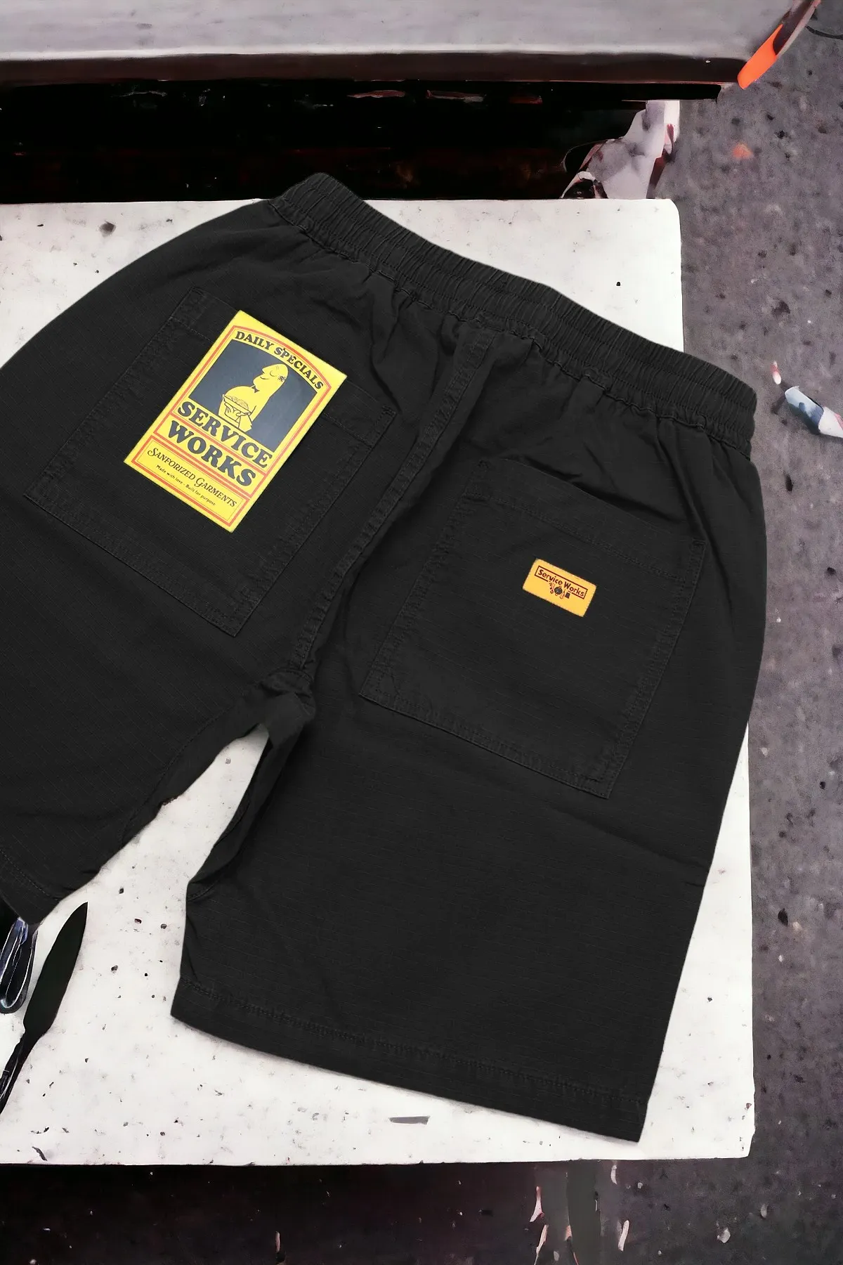 Service Works – Pantalón corto Ripstop chef black