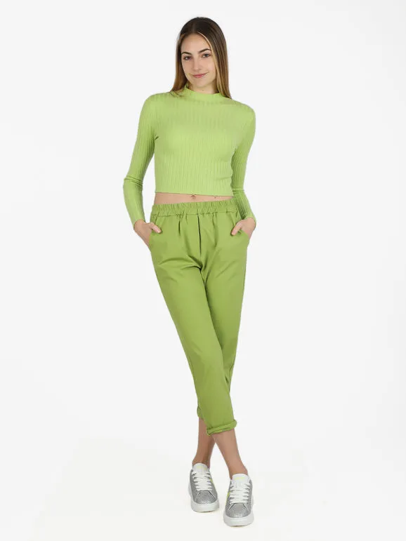 Solada Pantalón baggy de mujer en mezcla de algodón