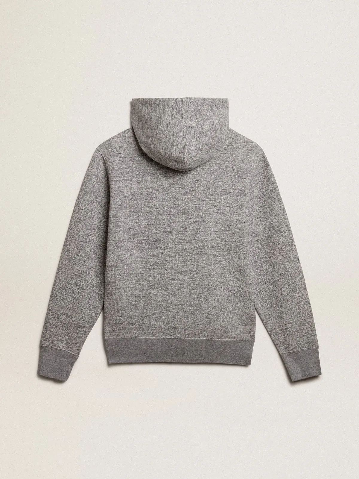 Sudadera con capucha de color gris con bolsillo frontal