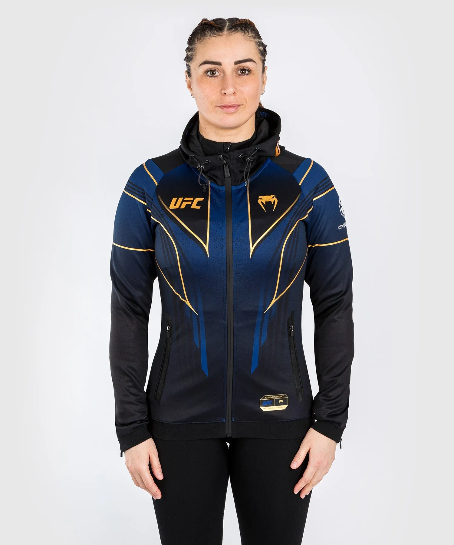 Sudadera con capucha UFC Venum Personalizada Authentic Fight Night 2.0 Mujer - Midnight Edition - Champion