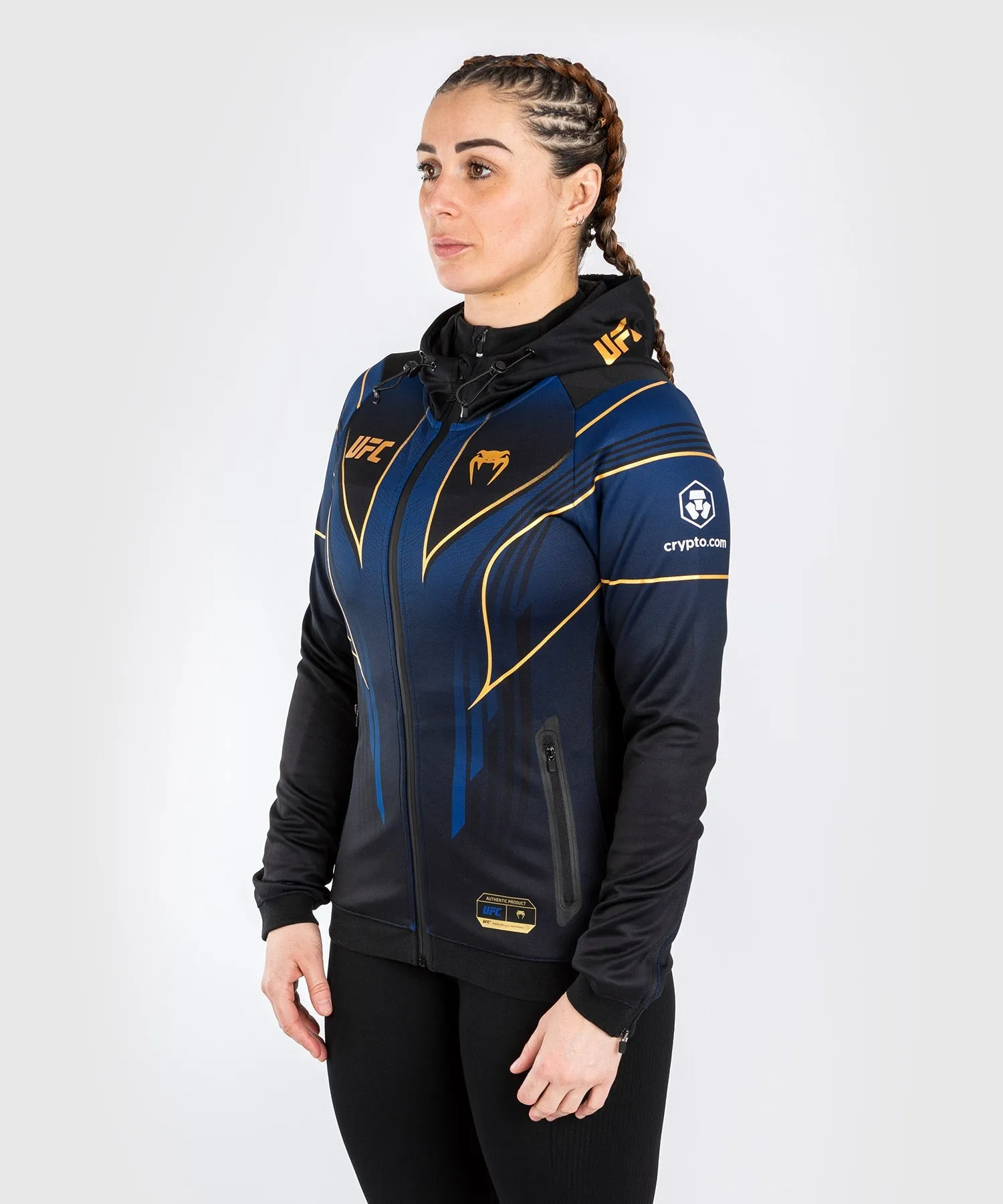 Sudadera con capucha UFC Venum Personalizada Authentic Fight Night 2.0 Mujer - Midnight Edition - Champion