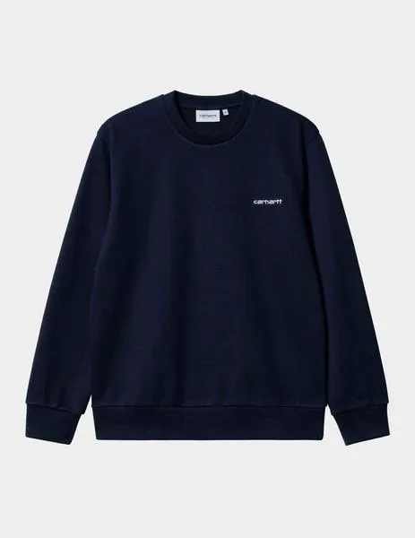 Sudadera Crew CARHARTT EMBROIDERY - Dark Navy / White