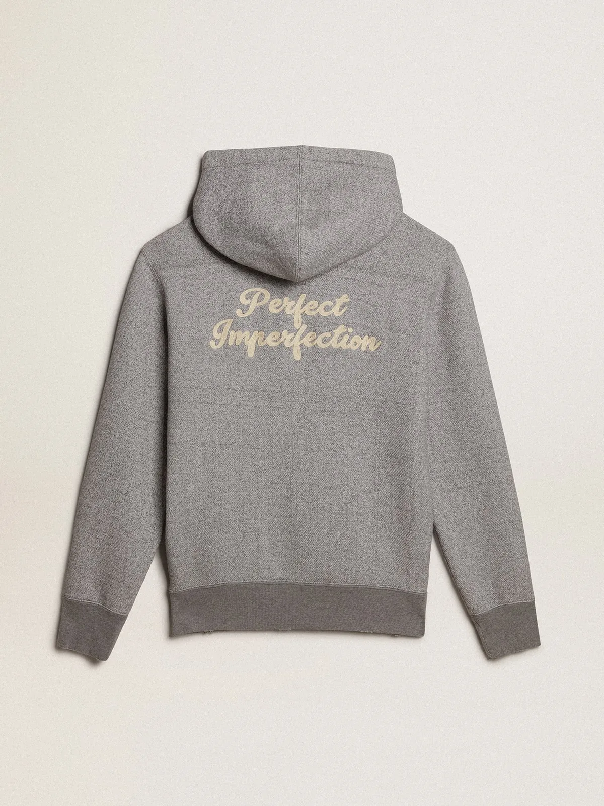 Sudadera de algodón color gris jaspeado con capucha