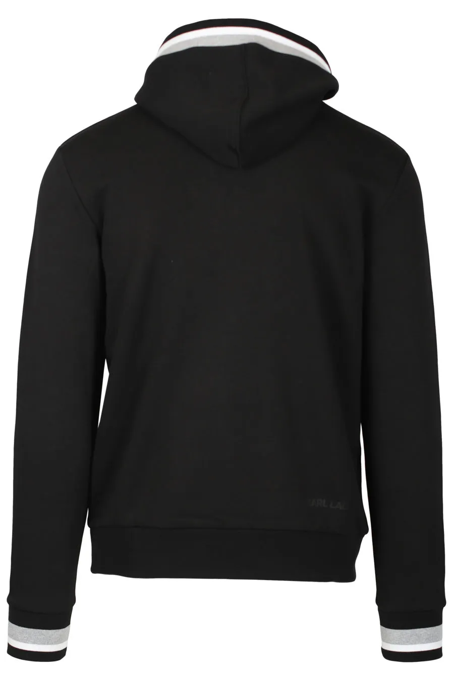 Sudadera negra con capucha y logotipo negro