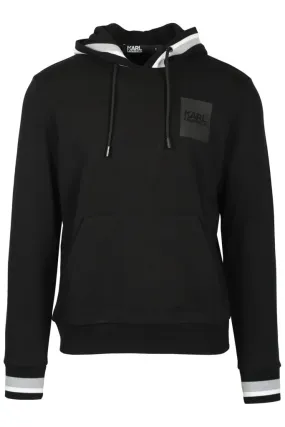 Sudadera negra con capucha y logotipo negro