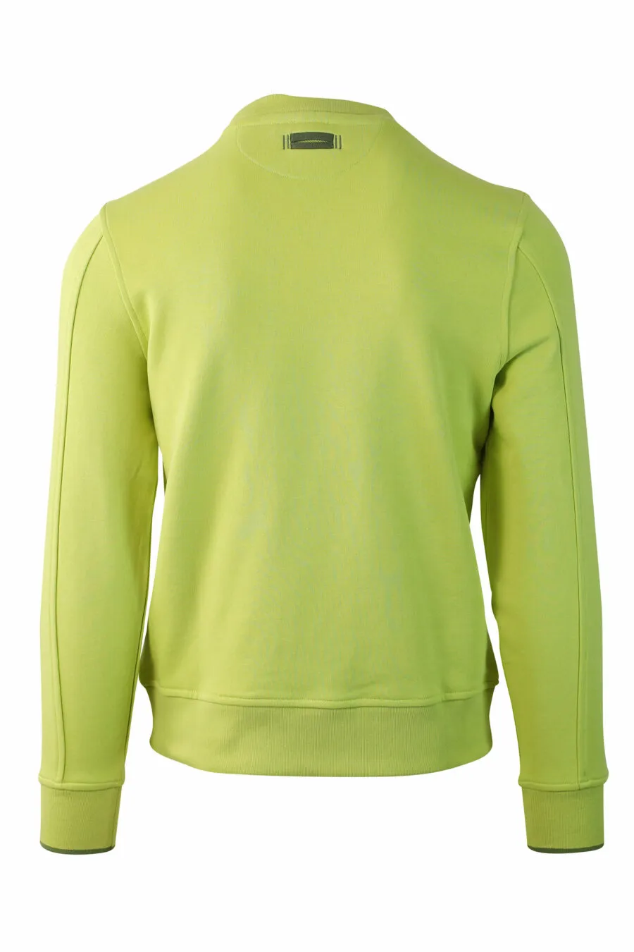 Sudadera verde lima con maxilogo monocromático de terciopelo