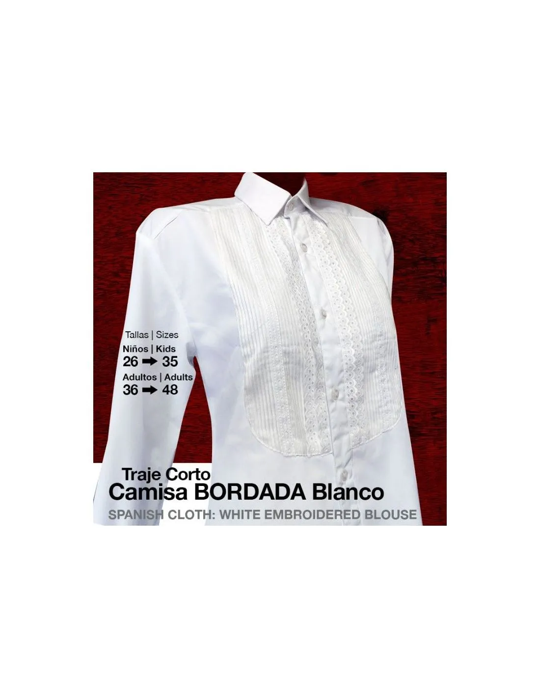 Traje Corto Camisa Bordada Blanco