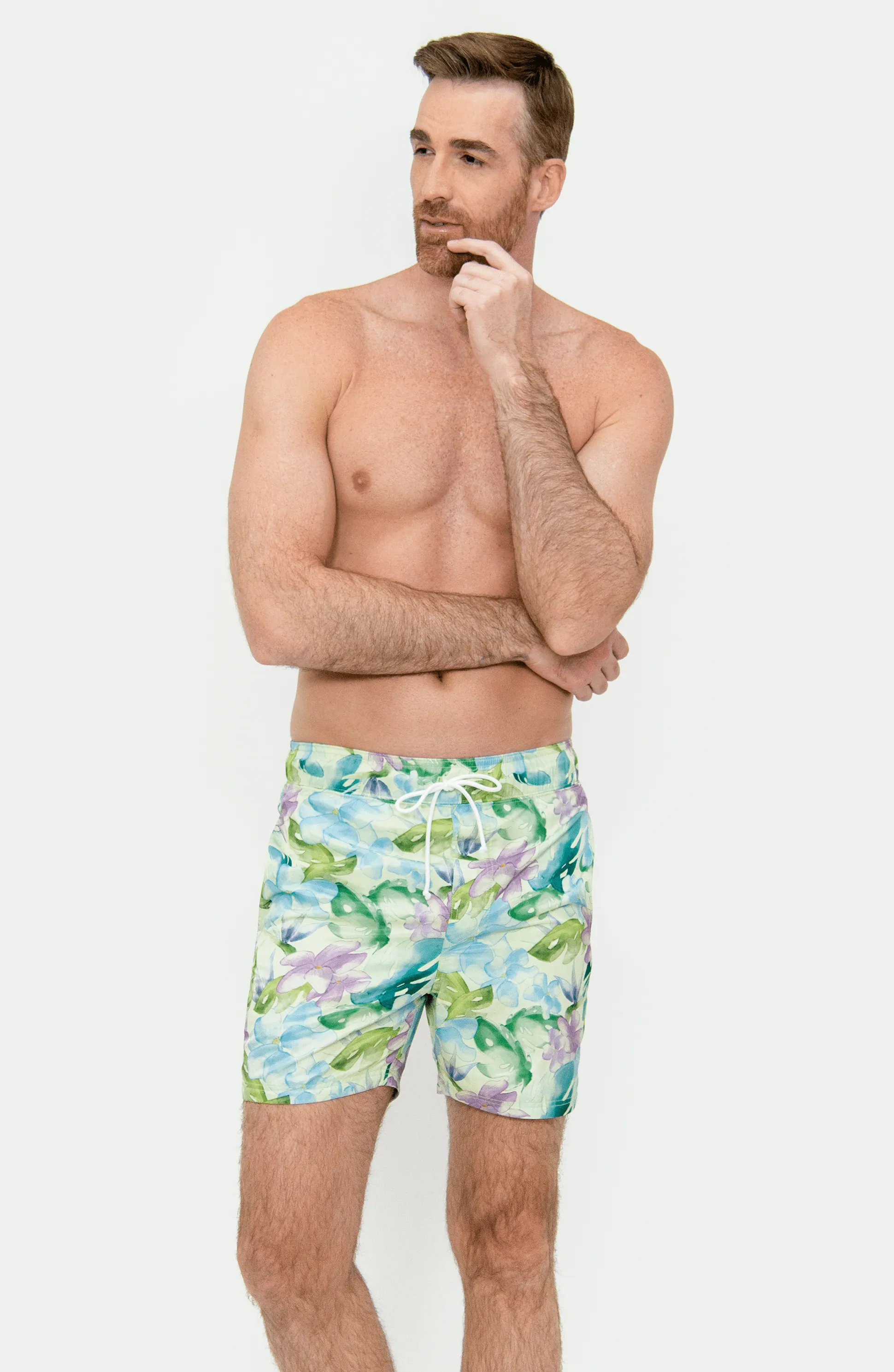 Traje de Baño Bermuda Caballero Flores, Bari Swimwear