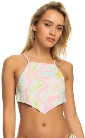 traje de baño Roxy Tropics Hype Crop Top - GBG3/Ambroisia Swirl Swim - women´s