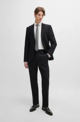 Traje slim fit de sarga elástica