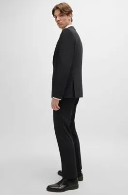 Traje slim fit de sarga elástica