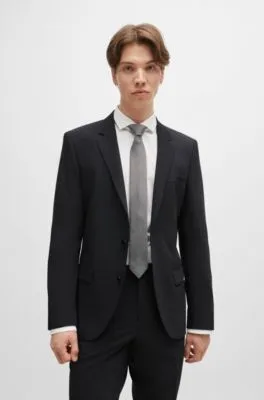 Traje slim fit de sarga elástica