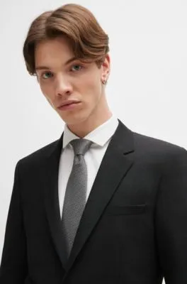 Traje slim fit de sarga elástica