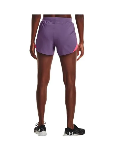 UNDER ARMOUR Pantalones cortos Fly-By Elite 3IN Mujer Retro Purple/Pink Shock