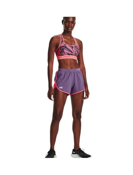 UNDER ARMOUR Pantalones cortos Fly-By Elite 3IN Mujer Retro Purple/Pink Shock