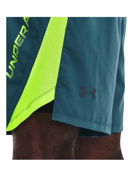 UNDER ARMOUR Pantalones cortos Launch 7IN Graphic Hombre Static Blue/Lime Surge