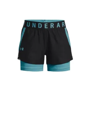 UNDER ARMOUR Pantalones cortos Play Up 2-in-1 Mujer Black/Glacier Blue