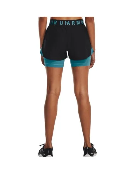 UNDER ARMOUR Pantalones cortos Play Up 2-in-1 Mujer Black/Glacier Blue